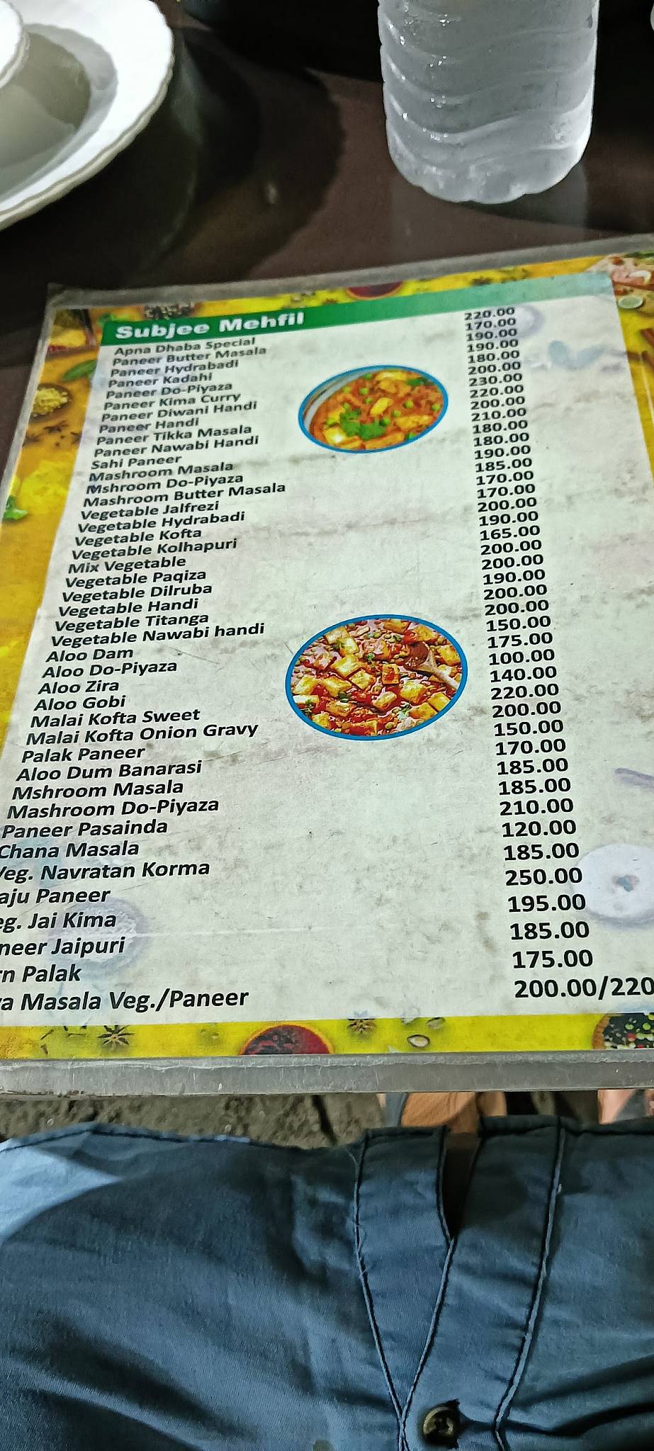 Apna Dhaba menu