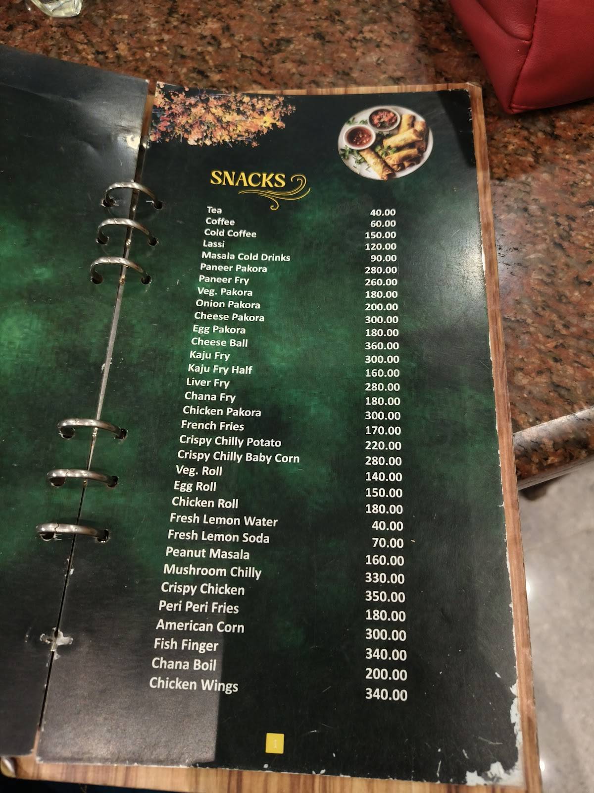 Gulmohar Restaurant menu