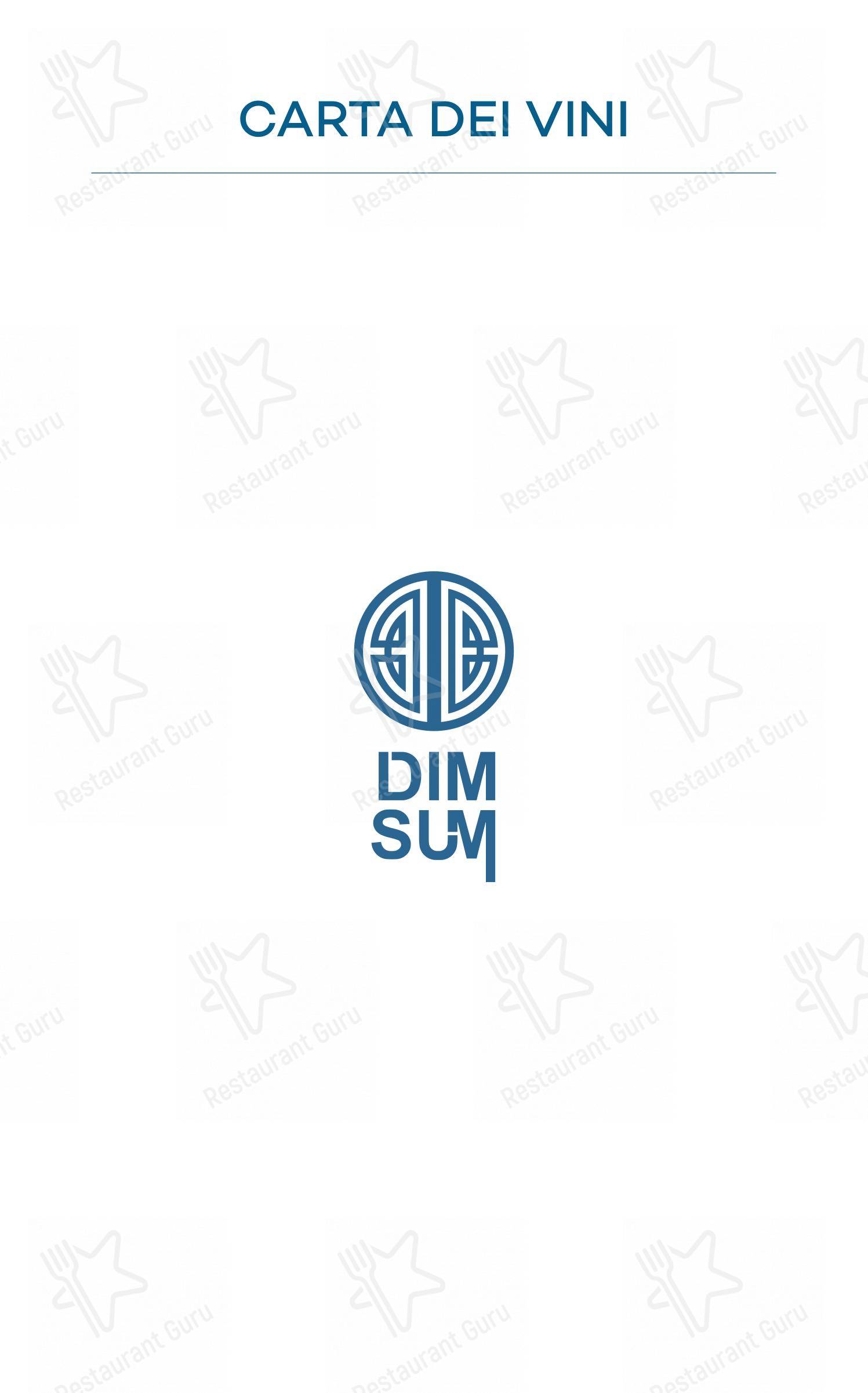 菜单 per Dim Sum ristorante