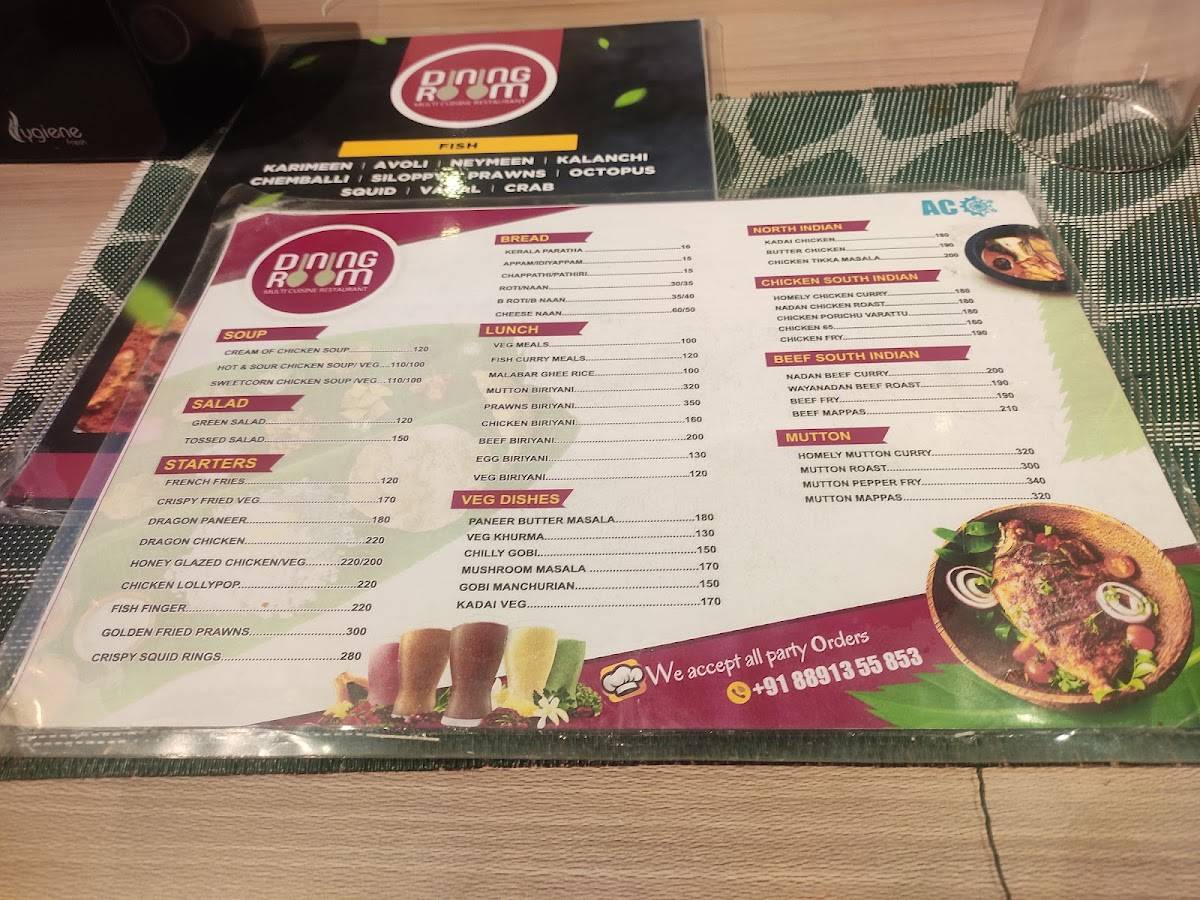 Dining Room Multi Cuisine Restaurant menu