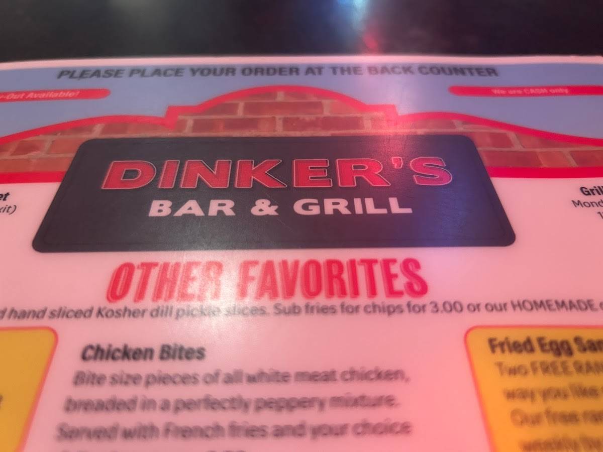Menu at Dinkers Bar and Grill, Omaha