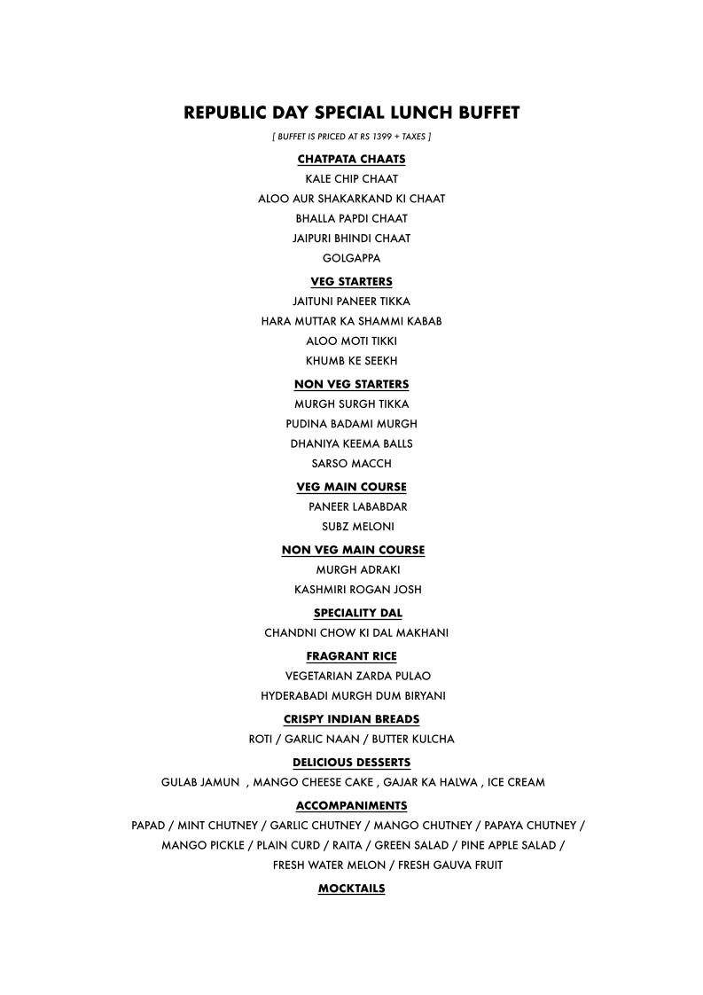 Dishkeyaun - The Great Indian Restaurant & Bollywood Bar menu