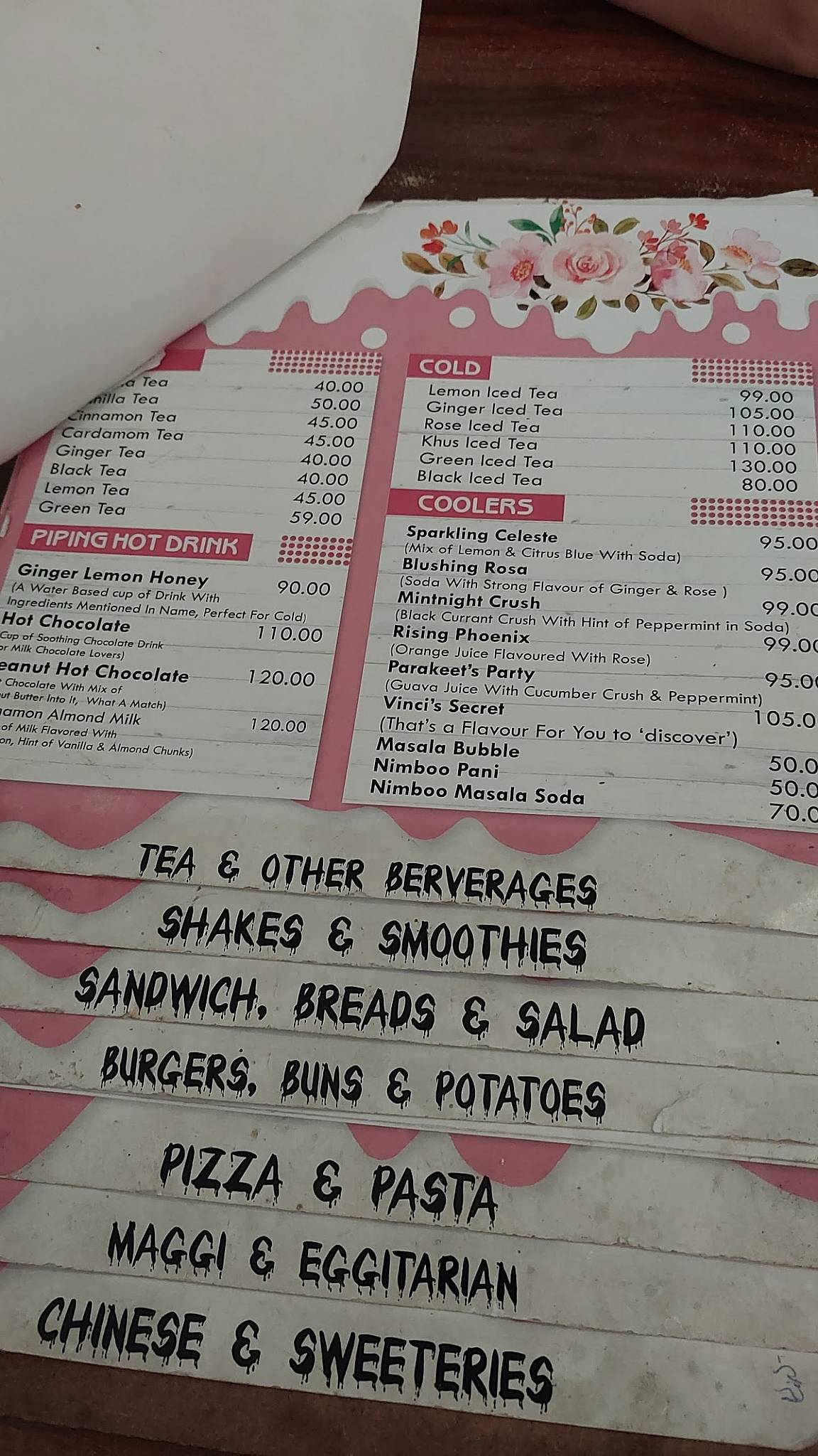 Divi Cafe menu
