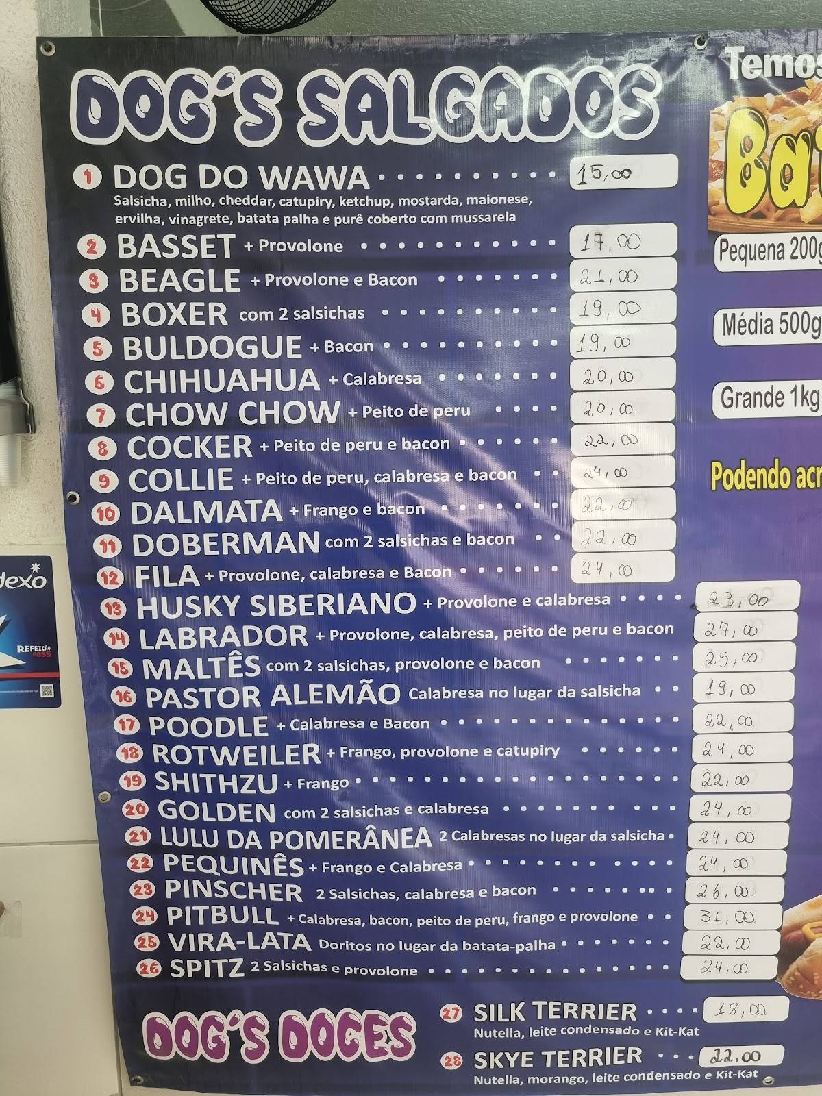Dog Do Wawa cardápio