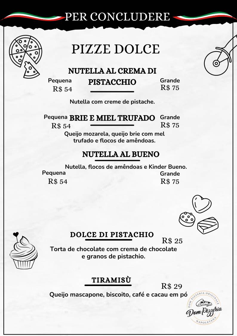 Dom Pizzeria Originale cardápio