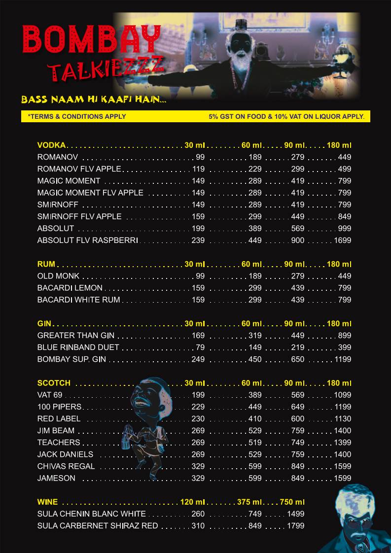 Bombay Talkiezzz - Family Restaurant & Bar in Dombivli menu