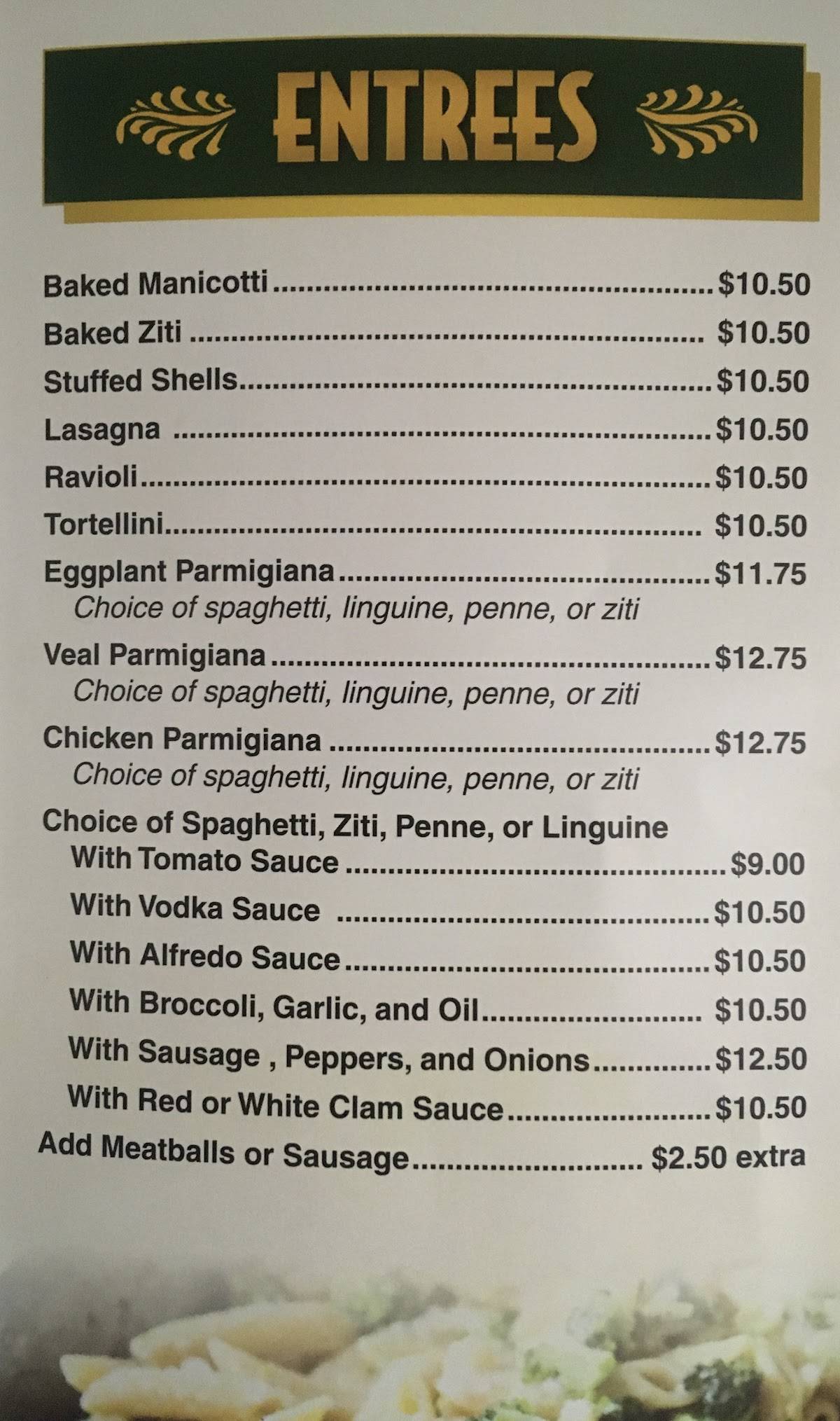 Menu at Dominick's Pizzeria & Restaurant, Blairstown