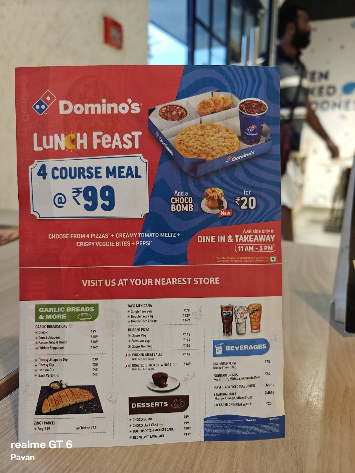 Domino's Pizza Saraswathipuram, Tumakuru menu