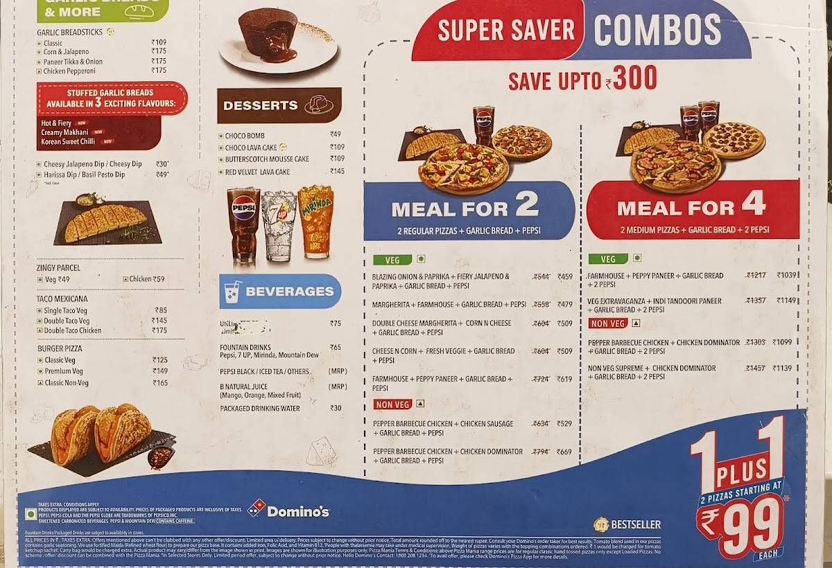 Domino's Pizza Vellayambalam, Thiruvananthapuram menu