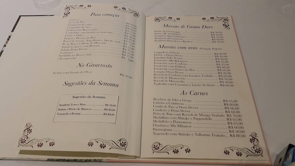 Dona Derna cardápio