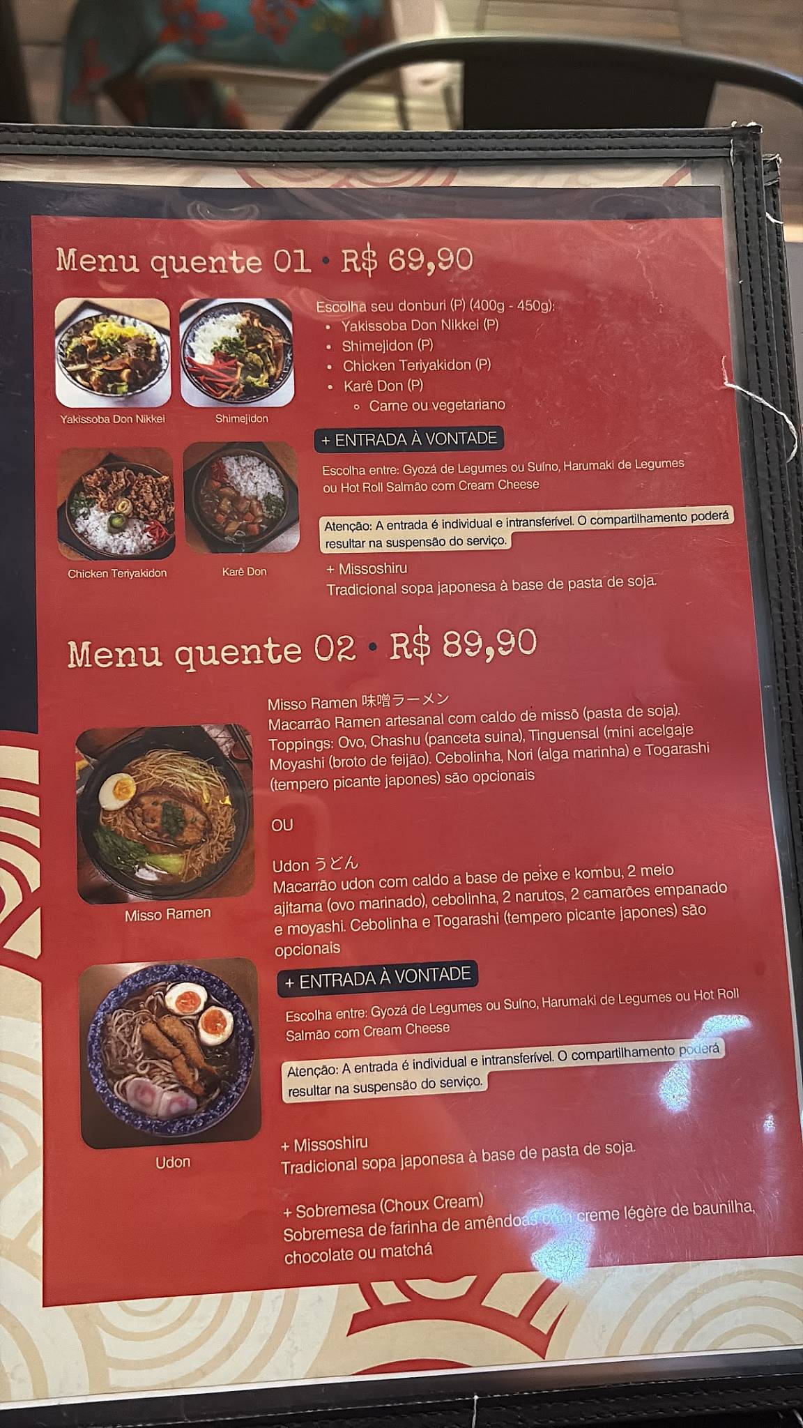 Donburi Cozinha Nikkei Asa Sul cardápio