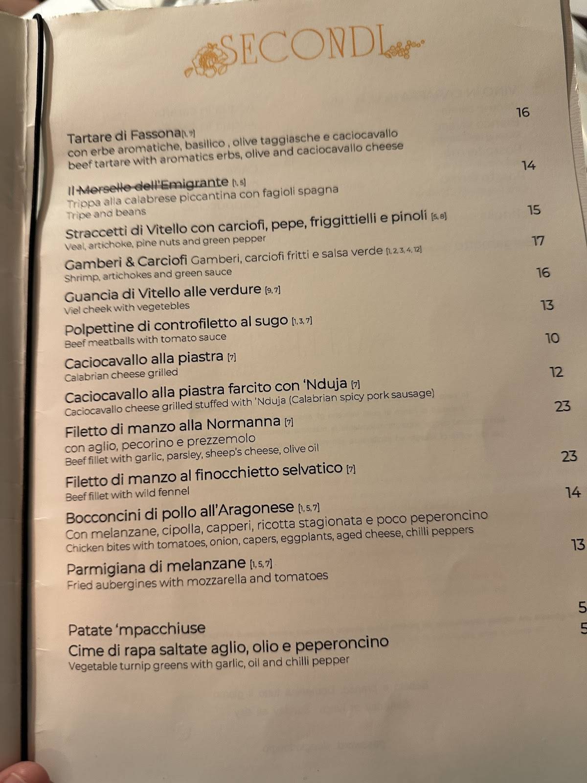 Menu di Dongiò 