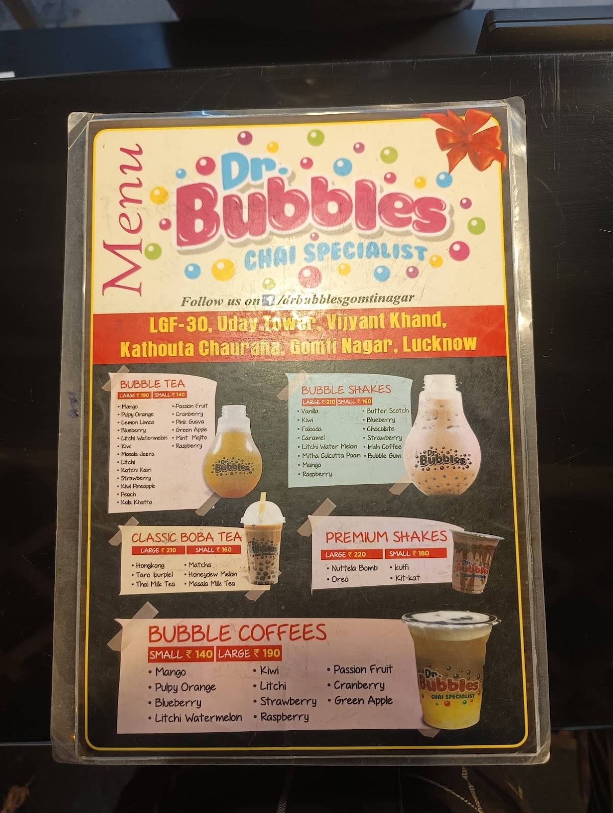 Dr. Bubbles Gomtinagar - Bubble Tea Specialist menu
