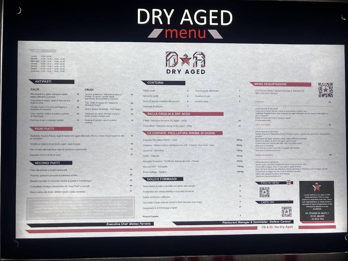 Menu di Dry Aged 