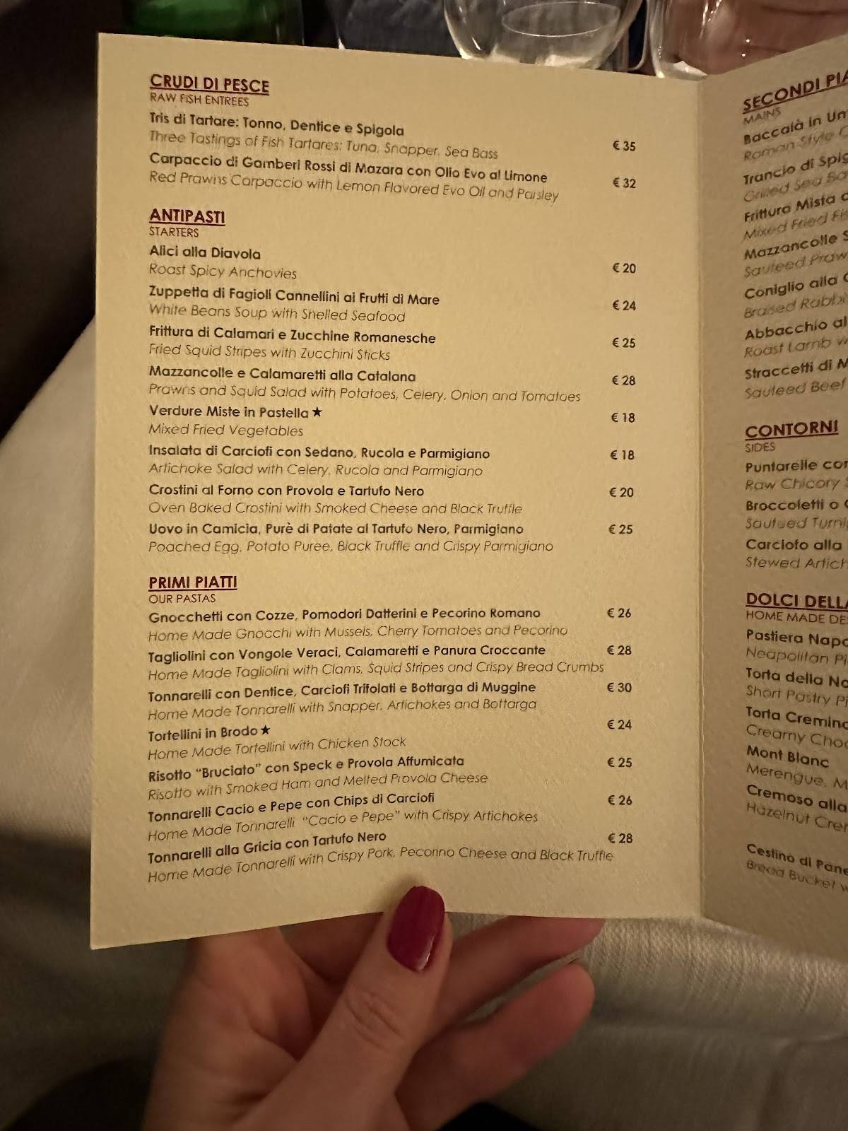 Menu di Due Ladroni 