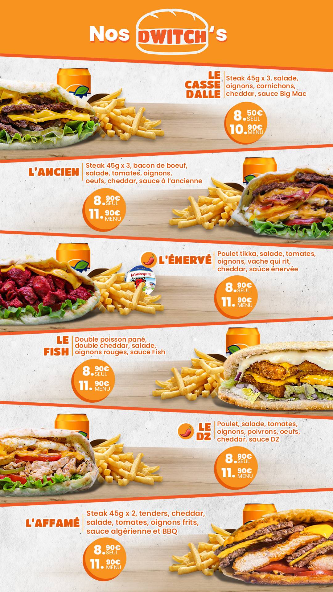 Menu de Dwitch