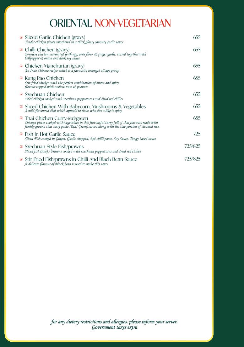 EL Chico Restaurant menu