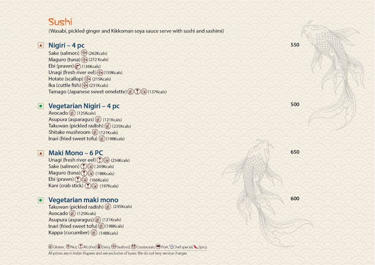 East Restaurant - Pan-Asian Rooftop menu