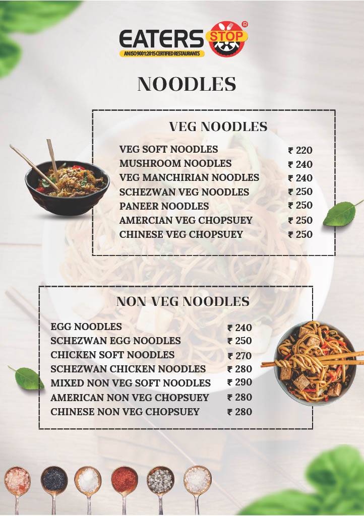 Eaters Stop Restaurant menu