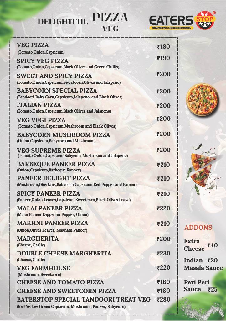 Eaters Stop Restaurant menu