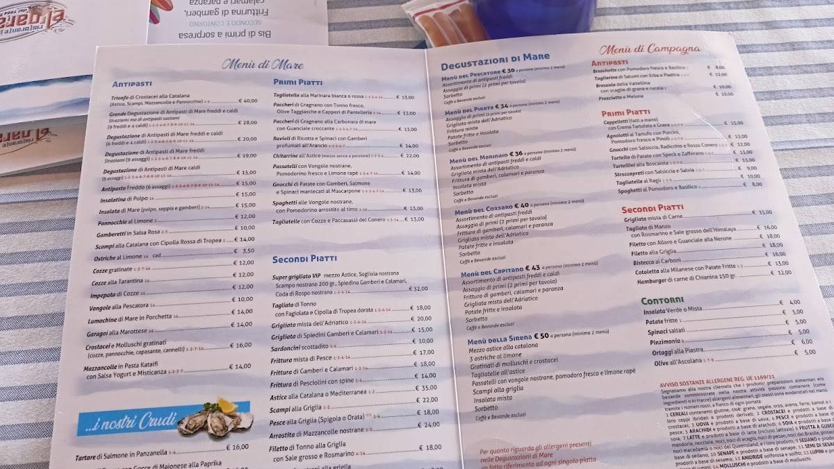 Menu di El Garagol 