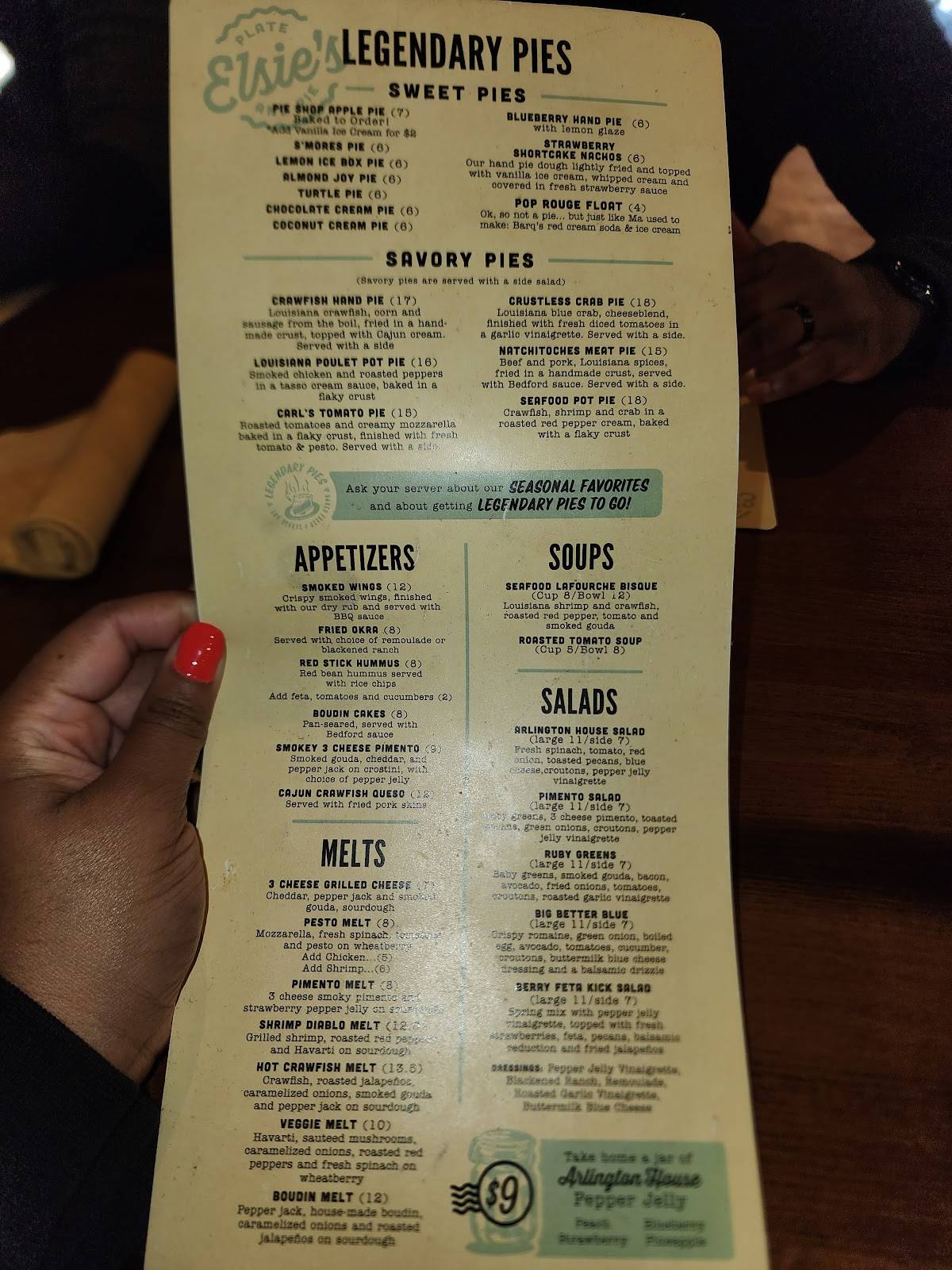 Menu at Elsie's Plate & Pie desserts, Baton Rouge