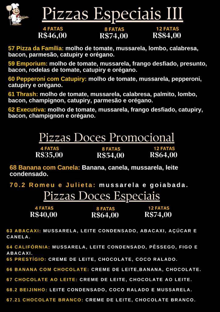 Emporium da Pizza cardápio