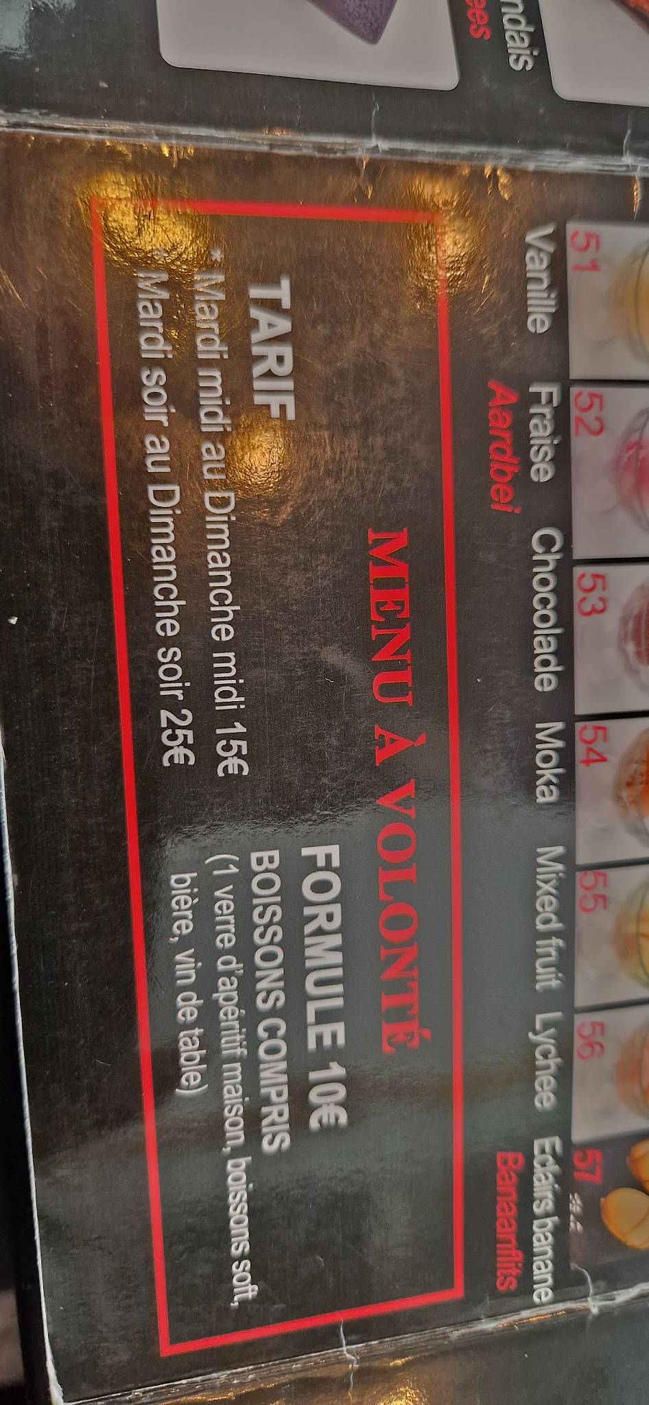 Menu de Le Sumo