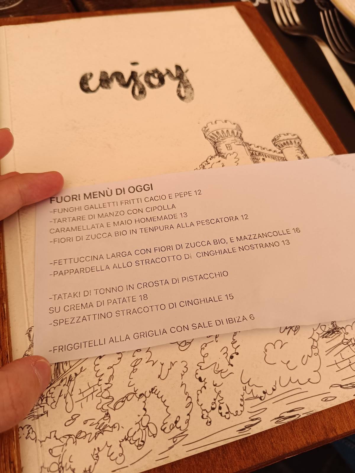 Menu di Enjoy Bracciano 