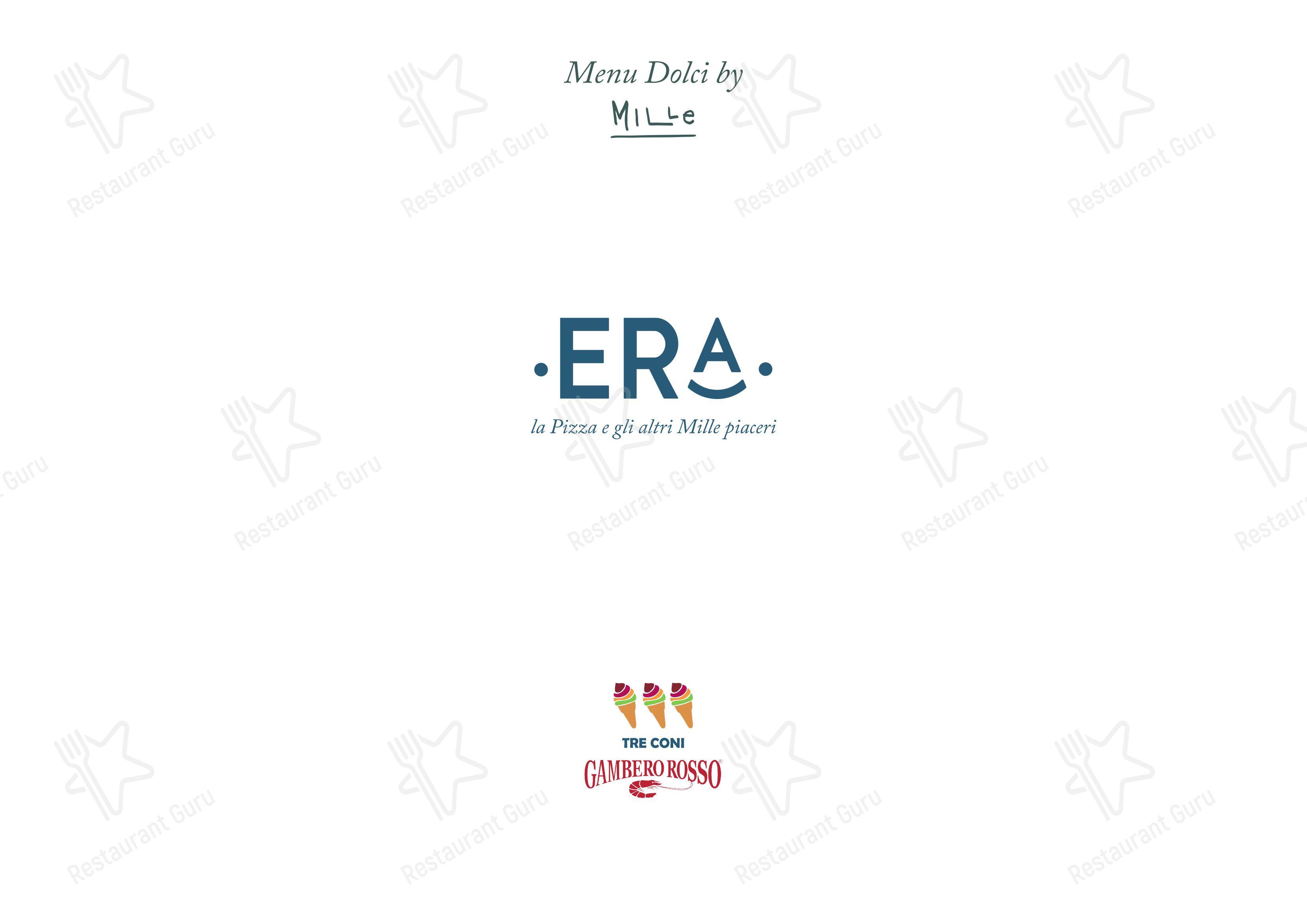Menu bar per Era Pizza ristorante