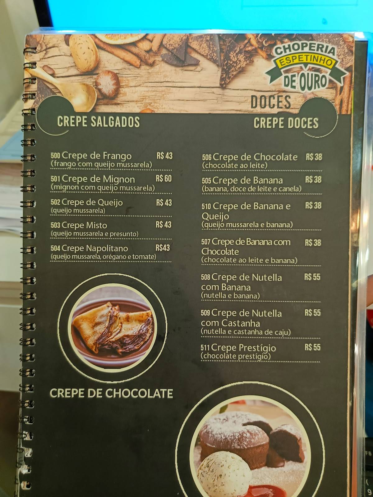 Menu em Espetinho de ouro choperia pub Bar Florianópolis