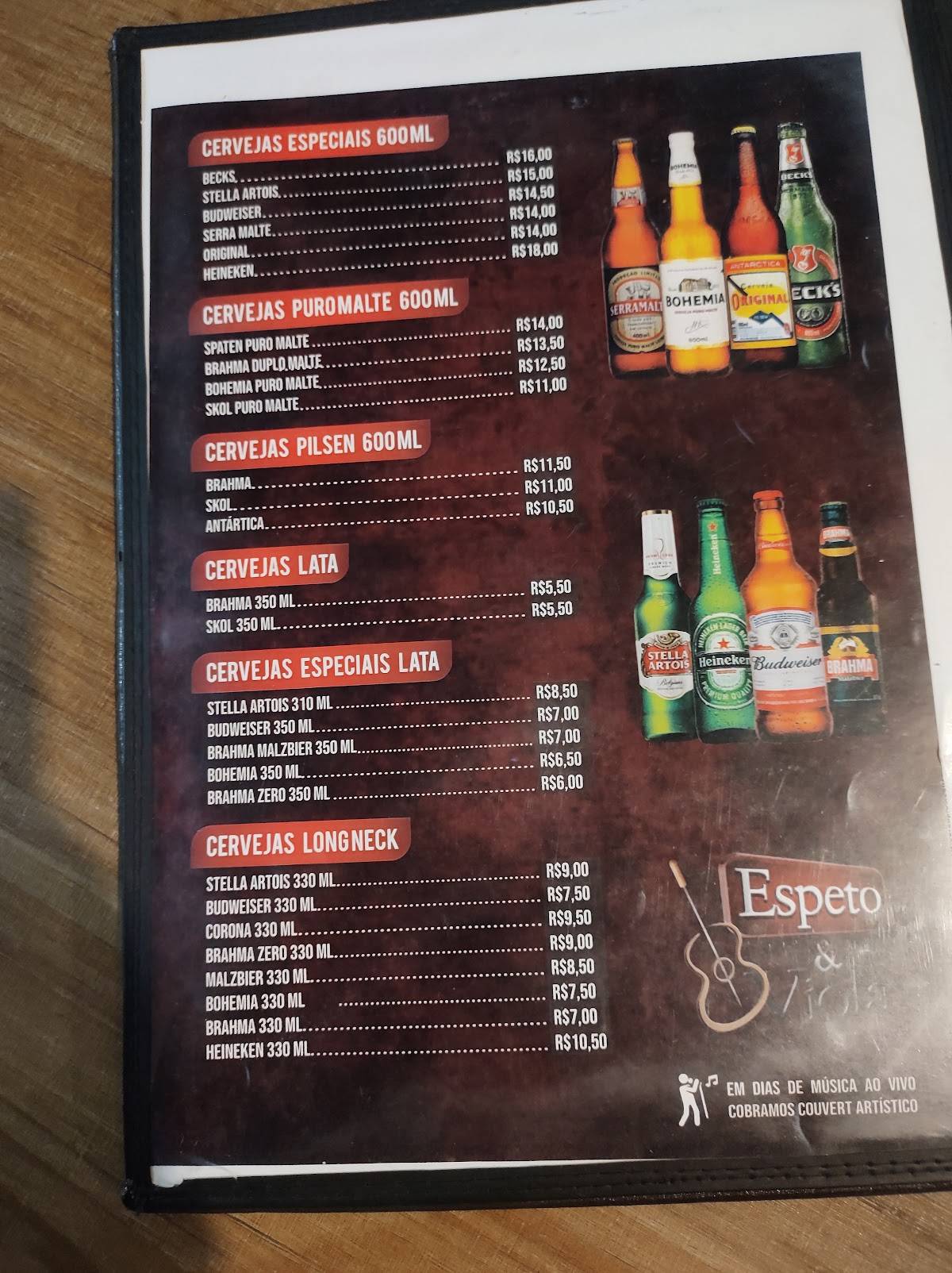 Espeto & Viola cardápio