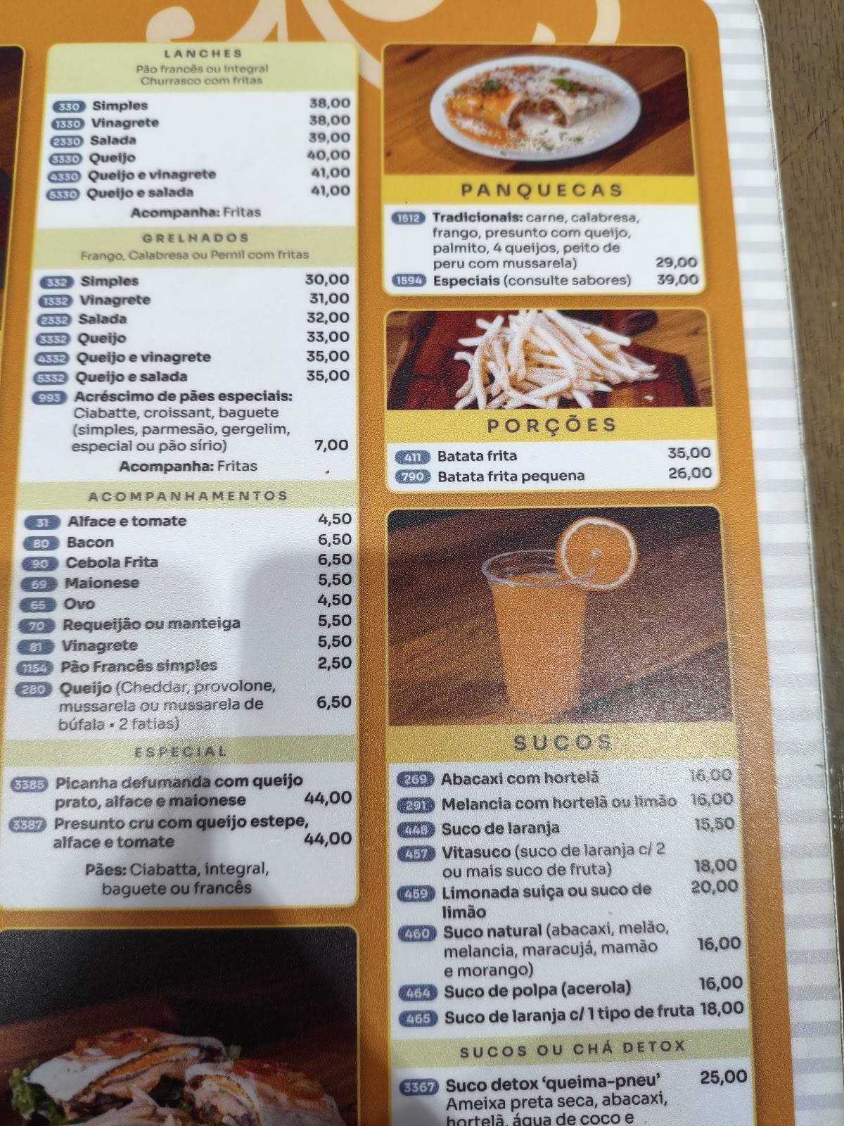 Esplêndida Pães e Doces cardápio