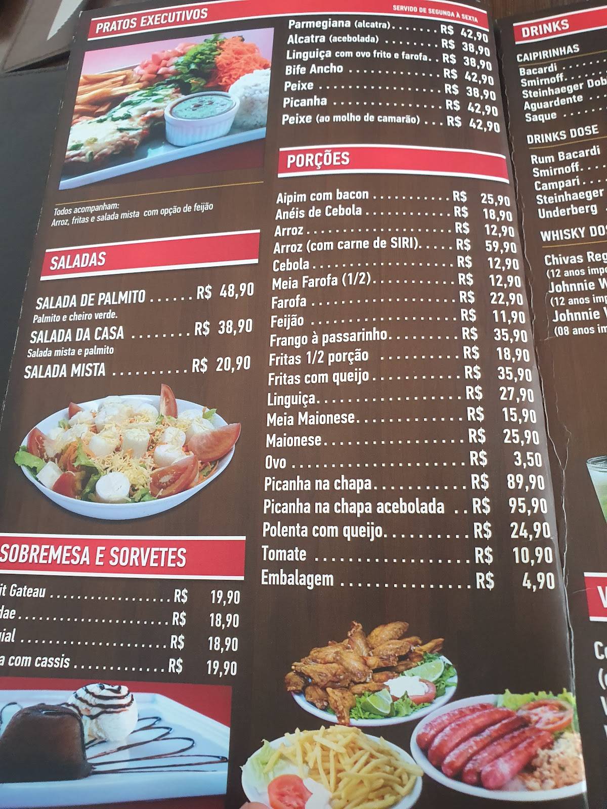 FILET NA GRELHA cardápio