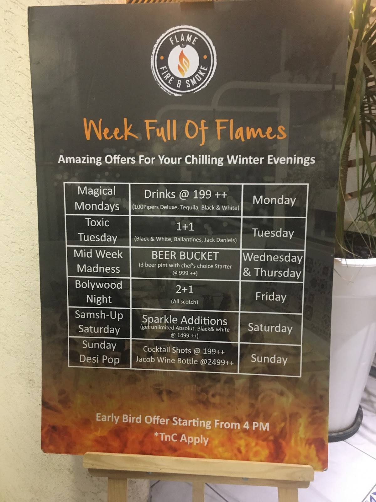 Menu at FLAME BY FIRE & SMOKE, Indore