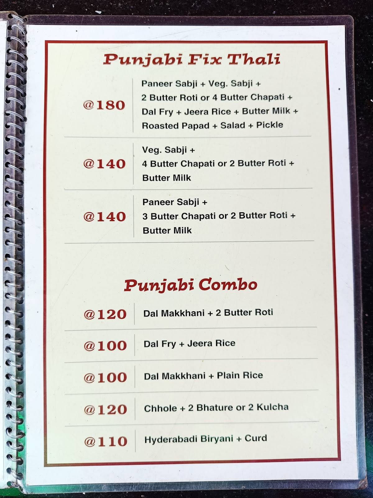 FOOD HUB parcel point menu
