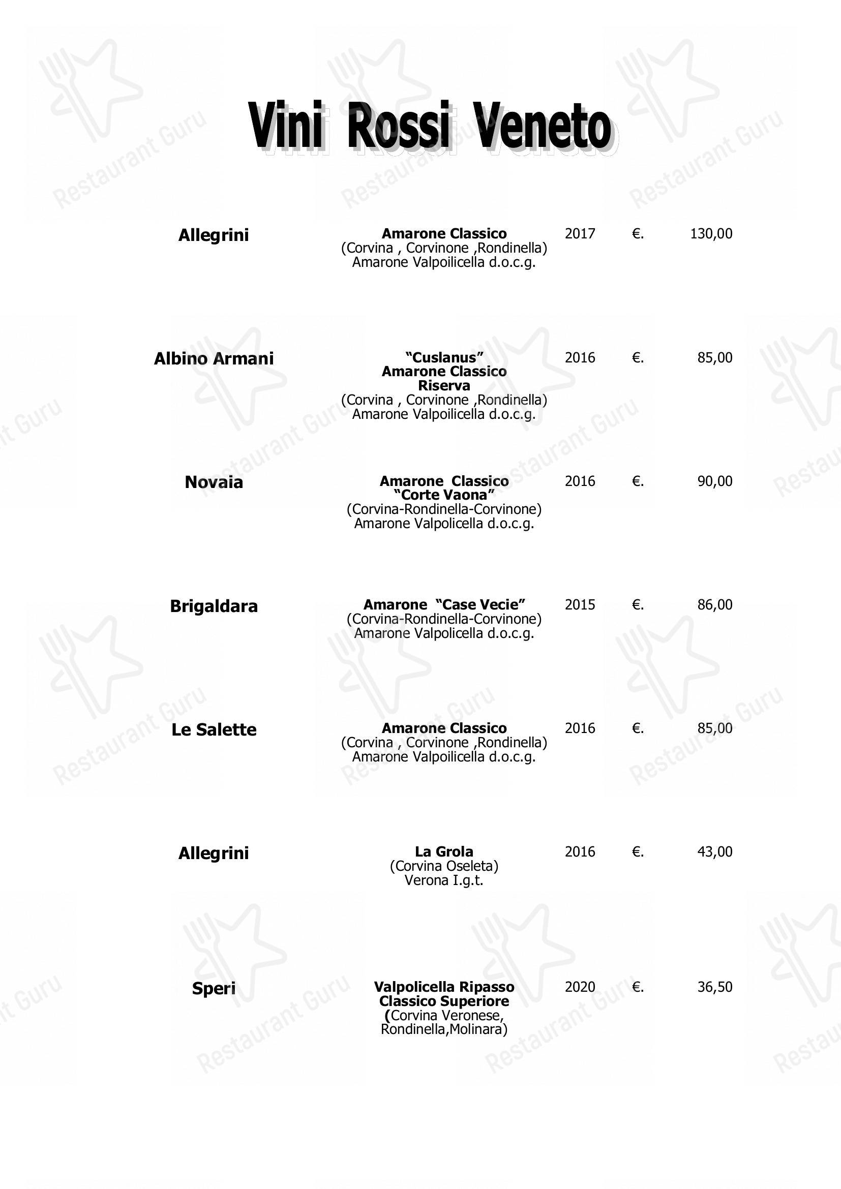 Menu di Ristorante Al Castello - Основное меню
