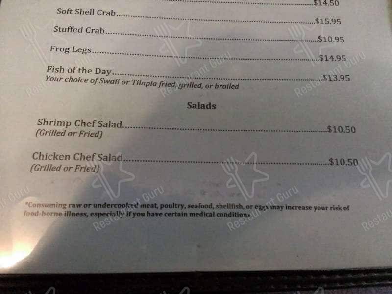Menu at Blue Marlin Restaurant, Fairhope
