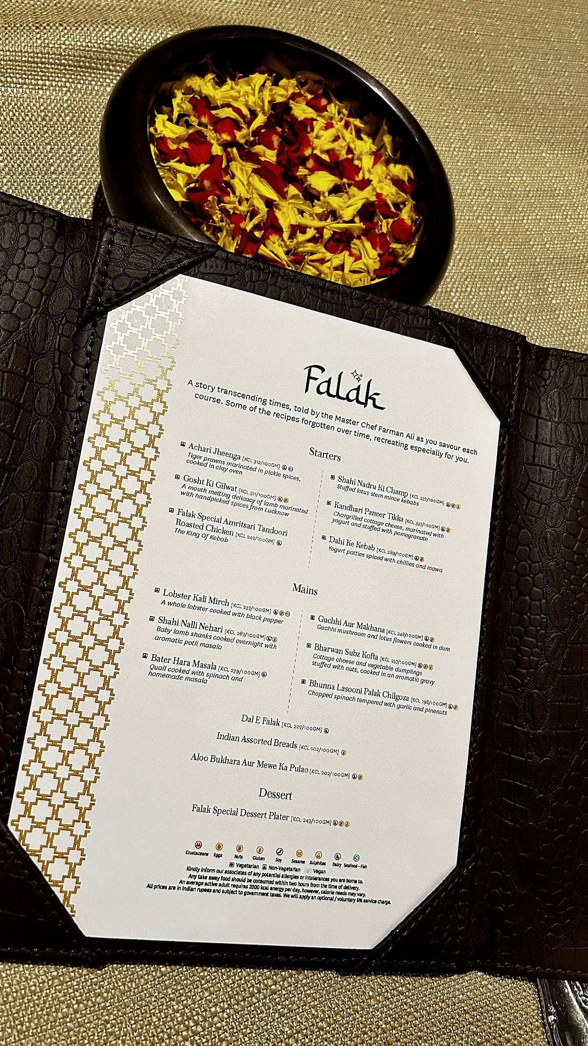 Falak menu