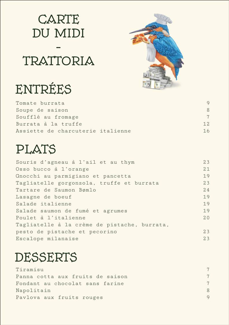 Menu de Falcone