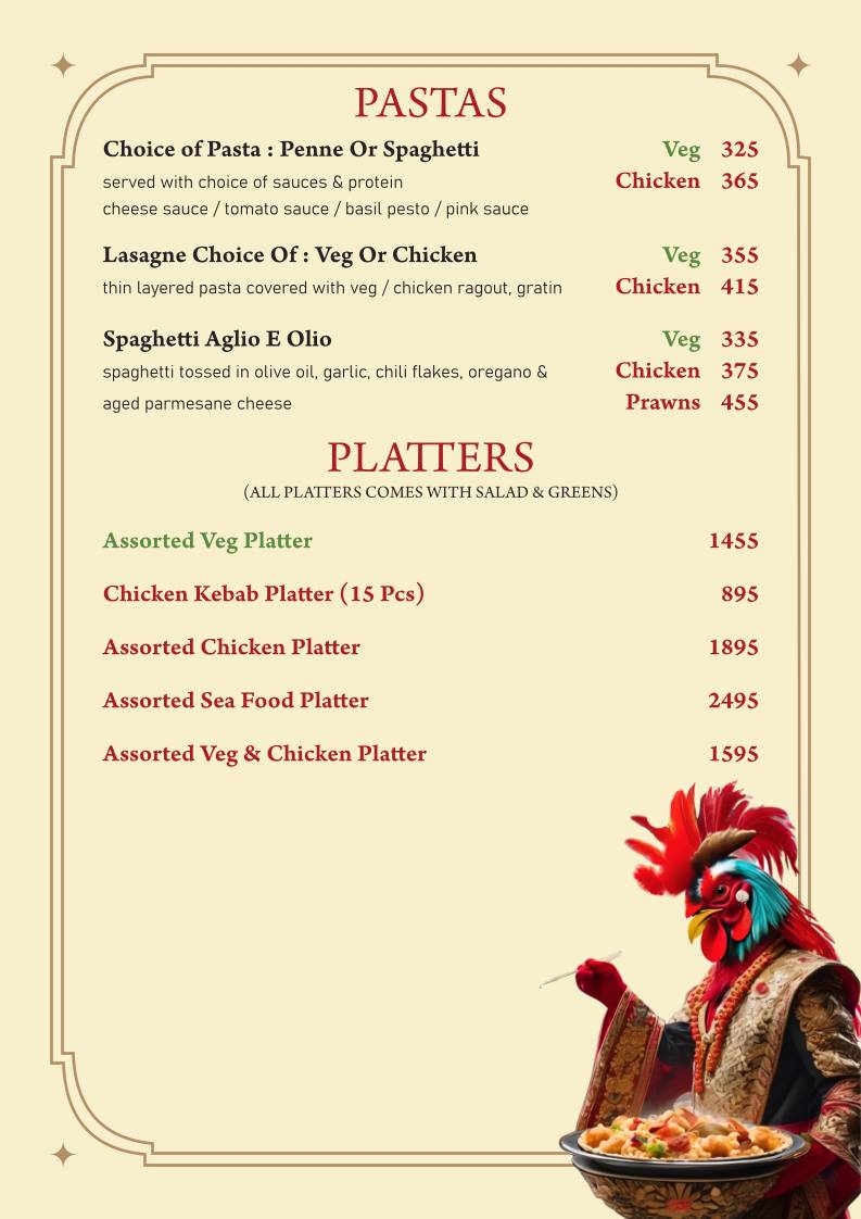 Farmhouse Garden Restaurant / Residency menu