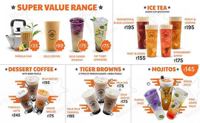 Fat Tiger menu