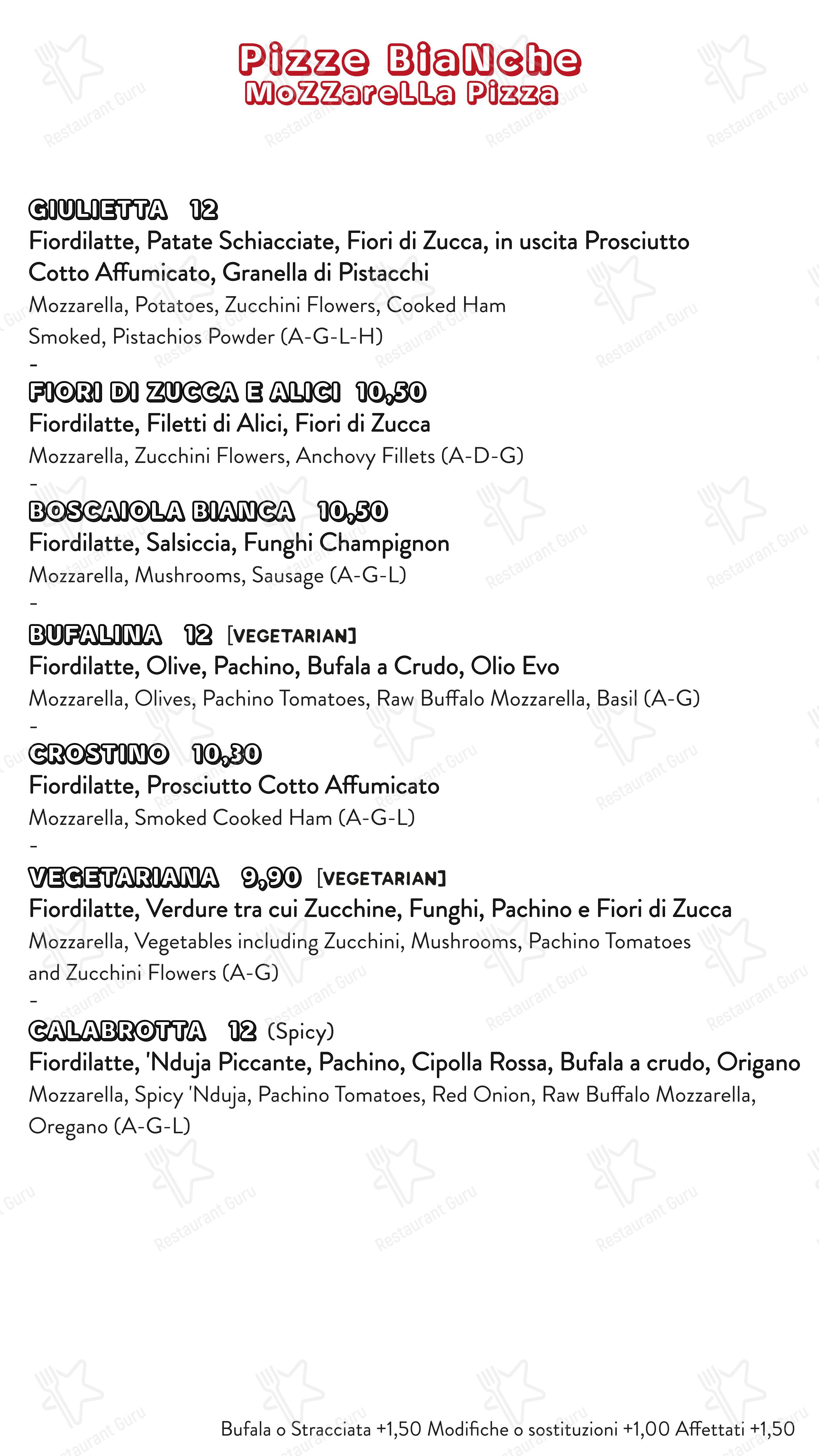 Menu per Favilla Pizzeria con Cucina Roma San Giovanni ristorante
