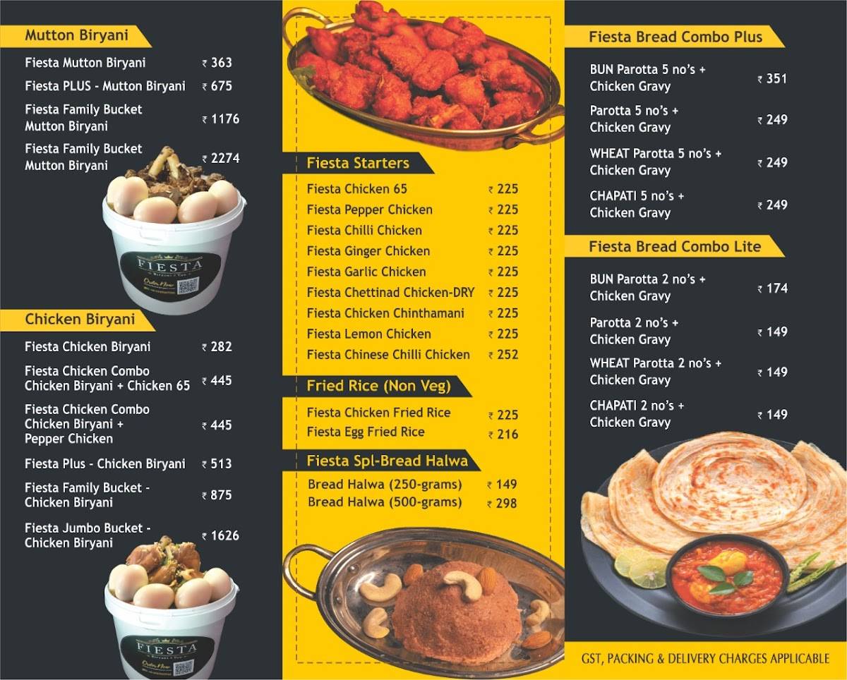 Fiesta Biiryani menu