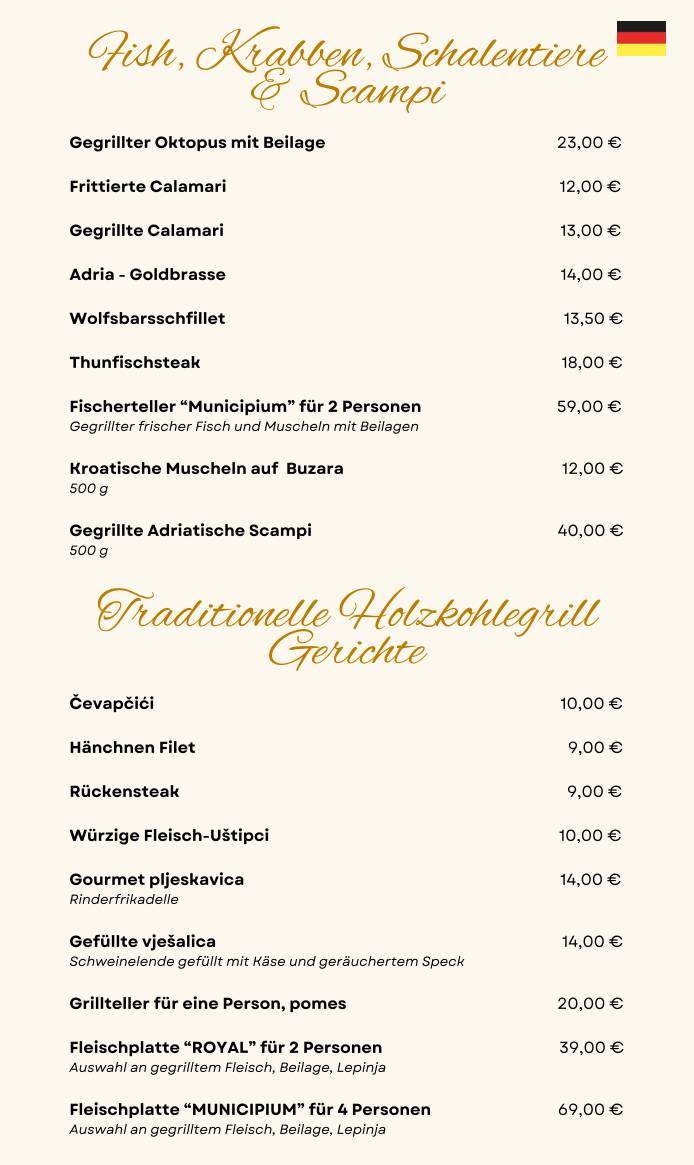 Menu di Fine Grill Municipium 