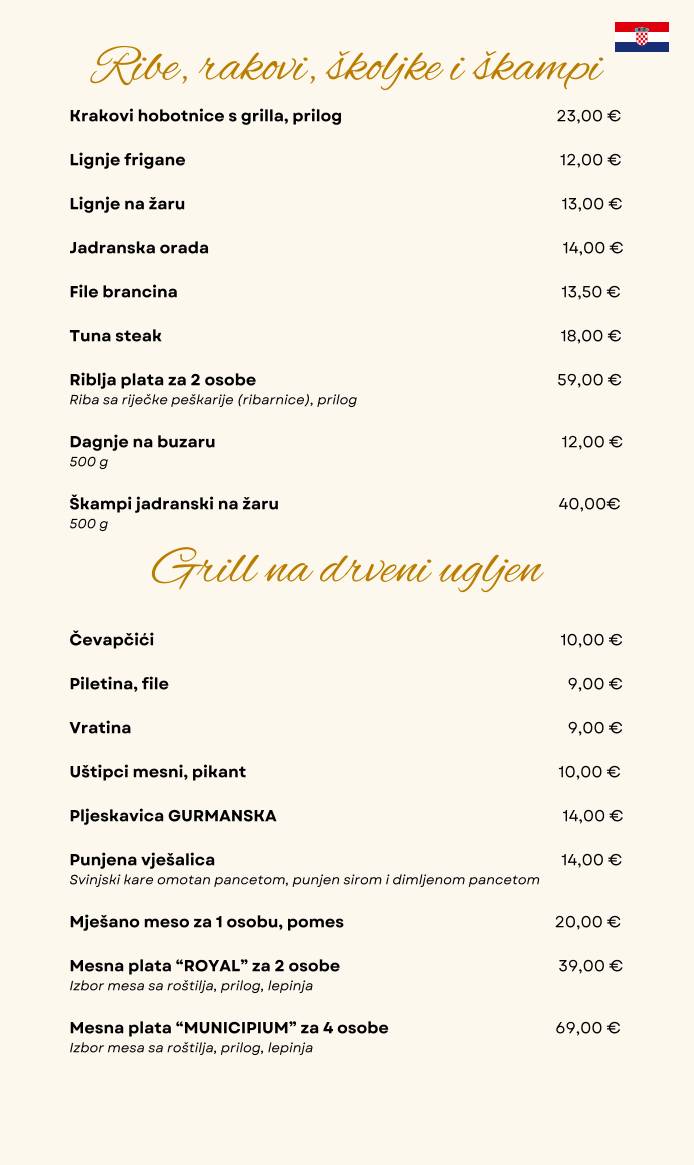 Menu di Fine Grill Municipium 