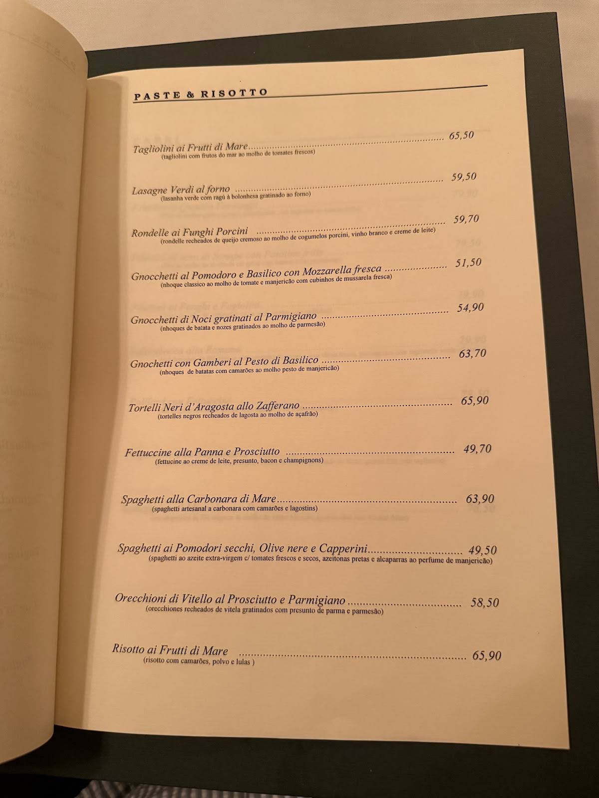 Fiorino Ristorante cardápio