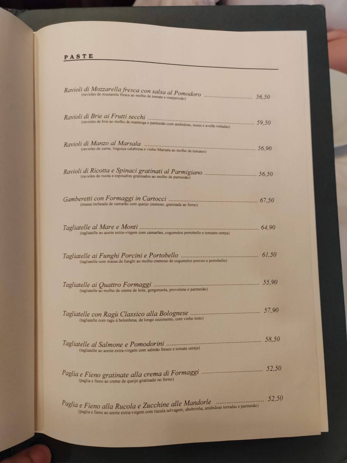 Fiorino Ristorante cardápio
