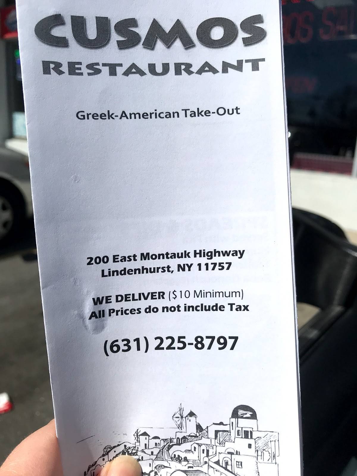 Menu at Cusmos Greek American Restaurant, Lindenhurst