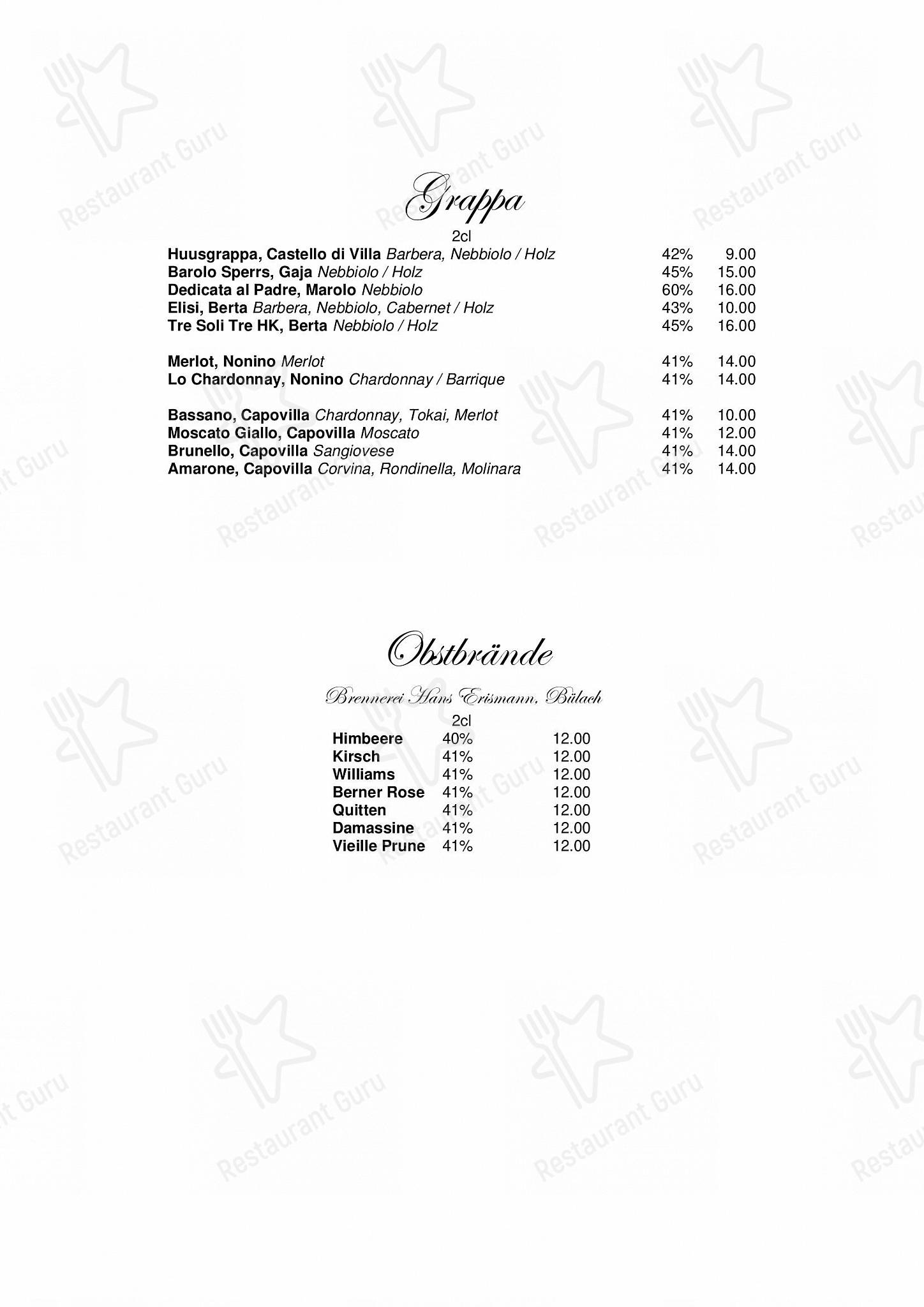 Drink menu per Restaurant First ristorante